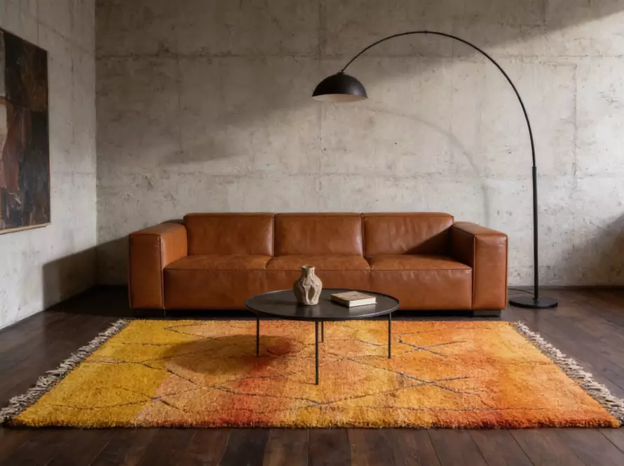 Handmade wool rug in European interior — VOLZAR